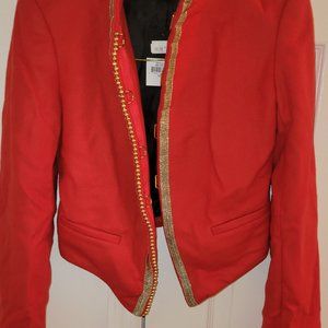 Red wool crop dinner jacket